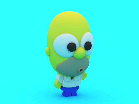 Cute Cartoon Dad Kid Duo Figurine Stylized Family Character Toy Collectible STLCute 3D Print Model