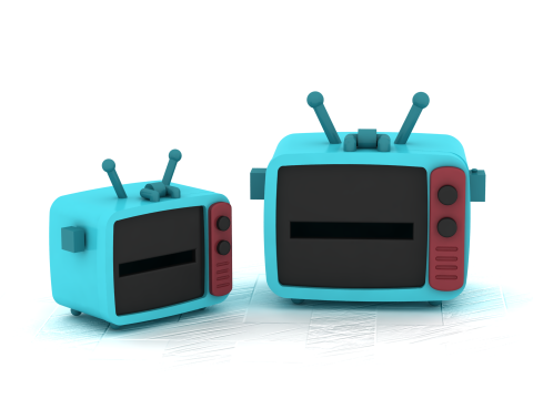 Retro TV DuoNiedlicher Cartoon-Fernseher 3D Druckmodell