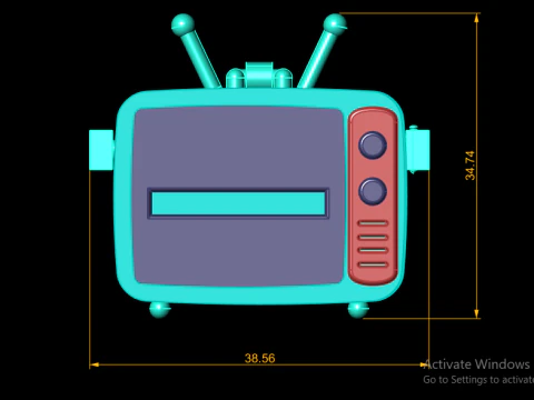 Retro TV DuoCute Cartoon Television Set 3D Print Model