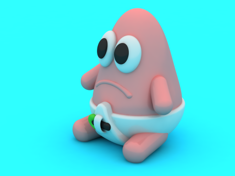 Грустный ребенок-капля, родитель, милый мультипликационный персонаж 3D Принт Модель