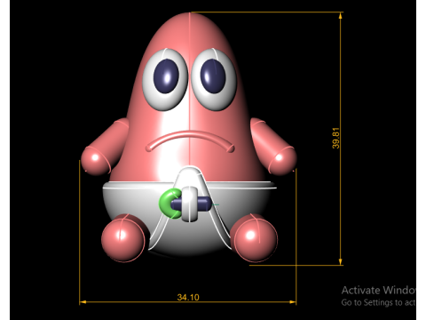 Грустный ребенок-капля, родитель, милый мультипликационный персонаж 3D Принт Модель