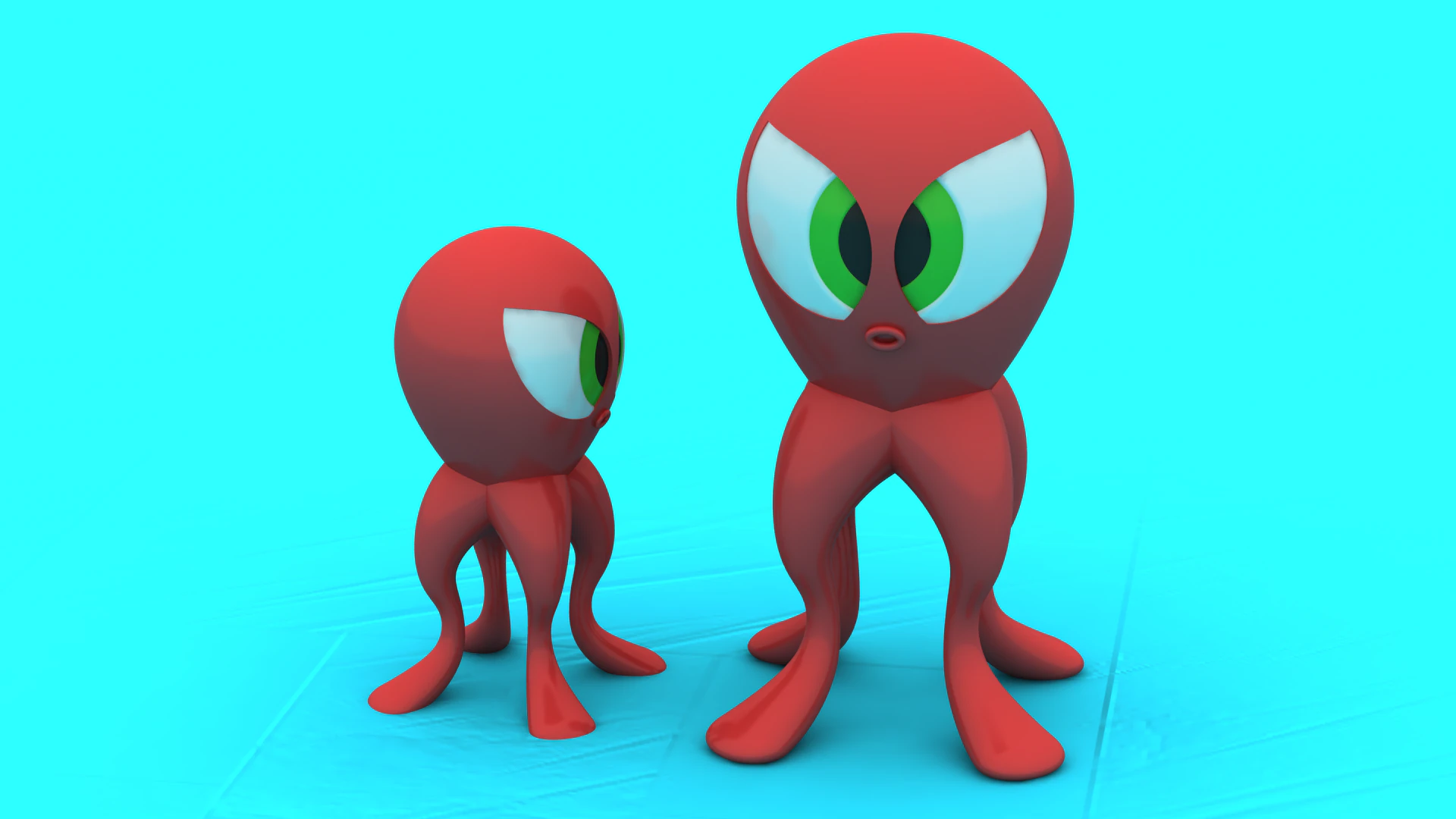 Cute Alien Octopus Du Stylized Cartoon Creature 3D Print Model .c4d .max .obj .3ds .fbx .stl .blend 