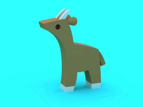 Cute Goat Baby Goat Duo Low Poly Farm Animal 3D Print Model