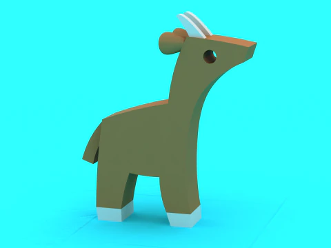 Cute Goat Baby Goat Duo Low Poly Farm Animal 3D Print Model