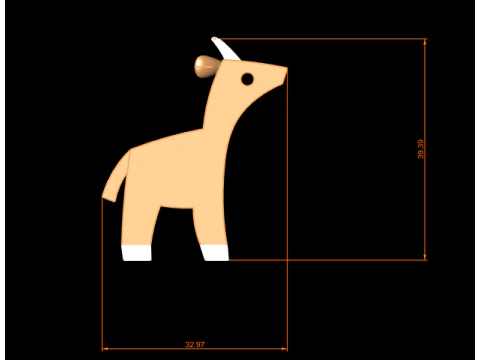 Cute Goat Baby Goat Duo Low Poly Farm Animal 3D Print Model