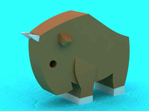 Cute Elephant Parent Baby Duo Low Poly 3D Figurine Model 3D Print Model