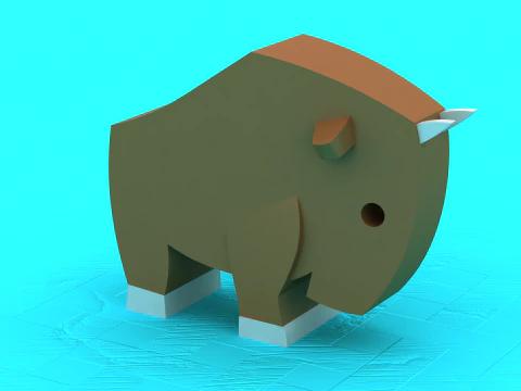 Cute Elephant Parent Baby Duo Low Poly 3D Figurine Model 3D Print Model