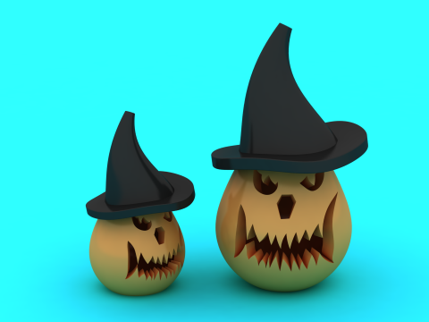 짜증나는 마녀 호박 귀여운 할로윈 3D 캐릭터 모델 3D 프린트 모델