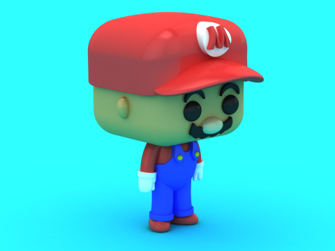 Figura de juego linda del personaje Chibi inspirado en Mario estilizado coleccionable Modelo de impresión 3D