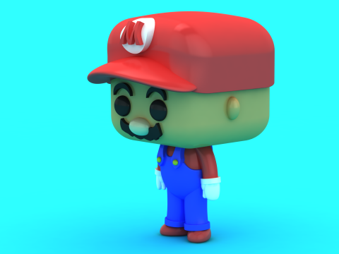 Gestileerd Mario-ge&iuml;nspireerd Chibi-personage Leuk spelfiguur Collectiblec 3D printmodel