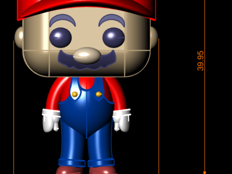 Gestileerd Mario-ge&iuml;nspireerd Chibi-personage Leuk spelfiguur Collectiblec 3D printmodel