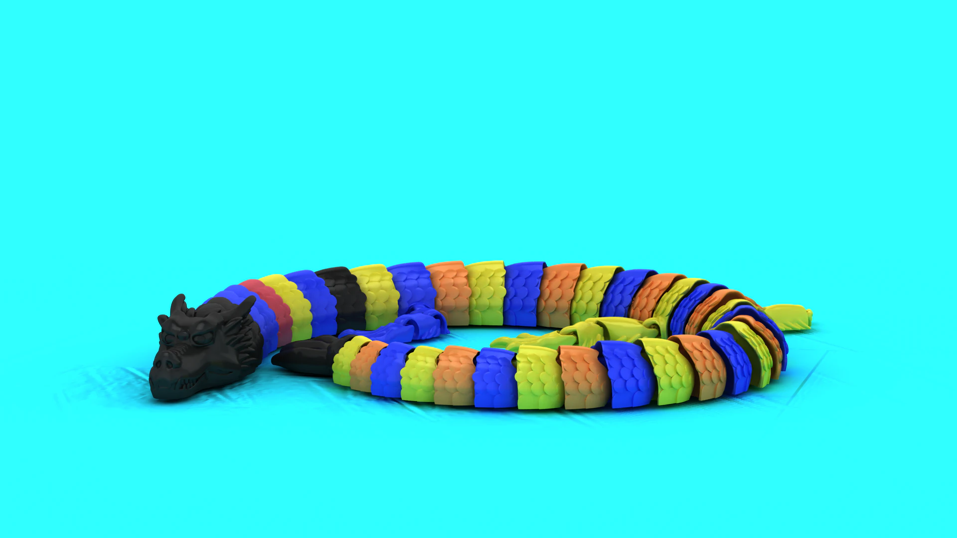 Mystic Chromatic Dragon Coil Fantasy 3D Printable Model 3D Print Model .c4d .max .obj .3ds .fbx .stl .blend 