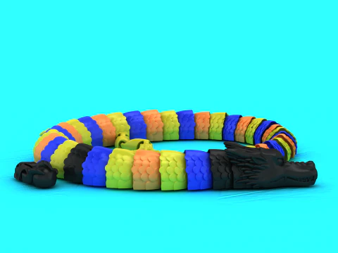 Mystic Chromatic Dragon Coil Fantasy 3D Printable Model 3D Print Model