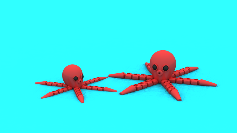 Cute Mechanical Octopus Toy 3D Printable Model 3D Print Model .c4d .max .obj .3ds .fbx .stl .blend 