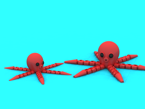 Милий механічний іграшковий восьминіг 3D модель для друку 3D Принт Модель
