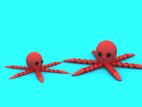 Modelo imprimível em 3D de brinquedo de polvo mecânico fofo Modelo de Impressão 3D