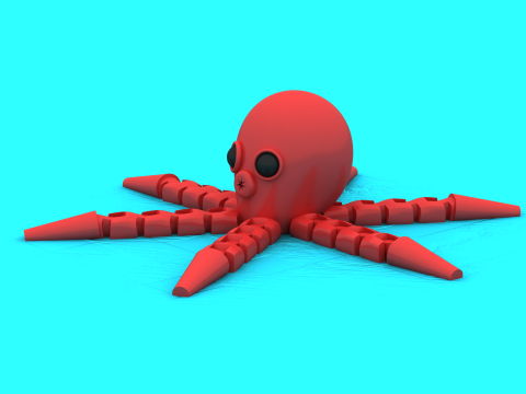 Cute Mechanical Octopus Toy 3D Printable Model 3D Print Model