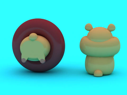 Cute Hamster Toy Set Kawaii 3D Character Models 3D Print Model