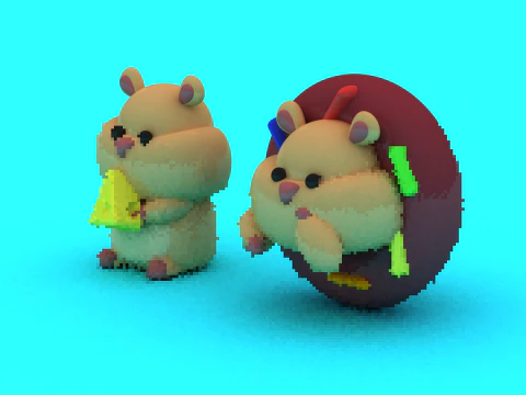 Cute Hamster Toy Set Kawaii 3D Character Models 3D Print Model