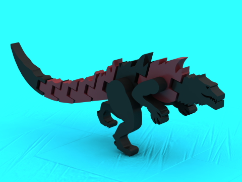 Зчленований броньований динозавр, механічний шипований дракон, 3D-модель для друку 3D Принт Модель
