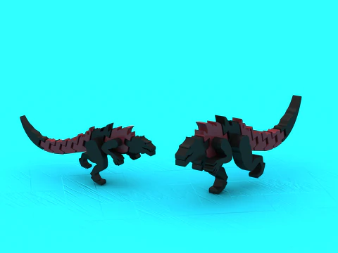 Articulated Armored Dinosaur Mechanical Spiked Dragon 3D Printable Model 3D Print Model
