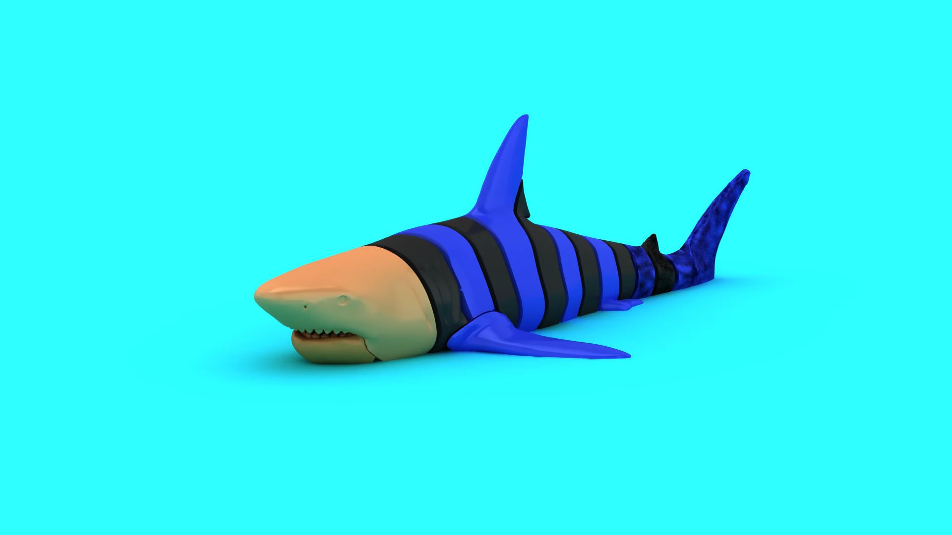 Articulated Shark Toy Cute Mechanical Sea Creature 3D Printable Model 3D Print Model .c4d .max .obj .3ds .fbx .stl .blend 