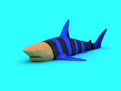 Gelede haai speelgoed schattig mechanisch zeedier 3D afdrukbaar model 3D printmodel