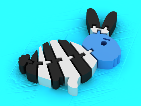 Шарнірний іграшковий кролик Милий механічний кролик 3D модель для друку 3D Принт Модель