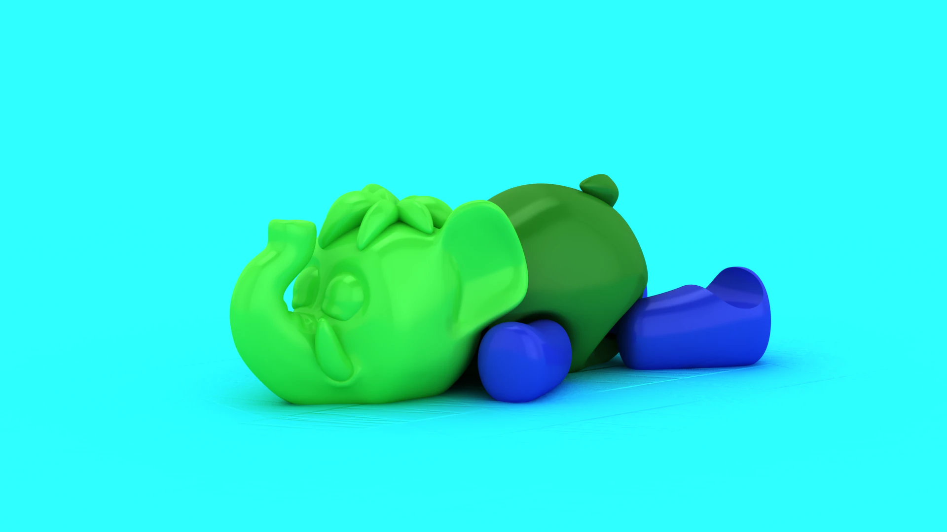 Cute Baby Elephant Toy Cartoon 3D Printable Animal Figurine 3D Print Model .c4d .max .obj .3ds .fbx .stl .blend 