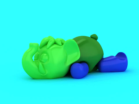 Симпатичная игрушка-слоненок, мультяшная фигурка животного для 3D-печати 3D Принт Модель