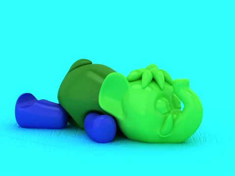 Cute Baby Elephant Toy Cartoon 3D Printable Animal Figurine 3D Print Model