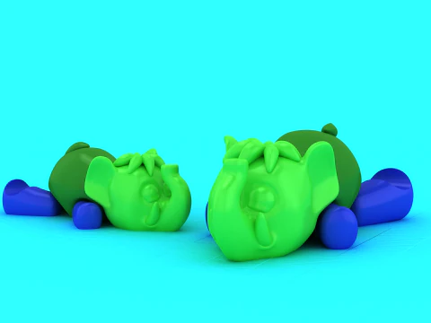 Cute Baby Elephant Toy Cartoon 3D Printable Animal Figurine 3D Print Model