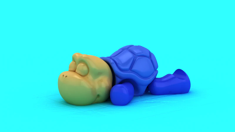 Estatueta de animal para impress&atilde;o em 3D de desenho animado de brinquedo de tartaruga de beb&ecirc; fofo Modelo de Impressão 3D .c4d .max .obj .3ds .fbx .stl .blend 