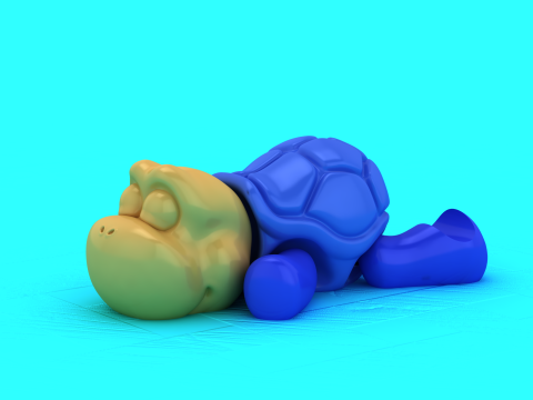 Мультяшна іграшка-черепаха, 3D-фігурка тварини для друку 3D Принт Модель