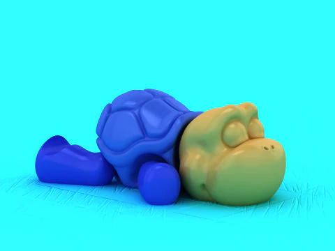 Estatueta de animal para impress&atilde;o em 3D de desenho animado de brinquedo de tartaruga de beb&ecirc; fofo Modelo de Impressão 3D