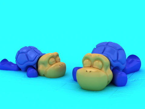 Estatueta de animal para impress&atilde;o em 3D de desenho animado de brinquedo de tartaruga de beb&ecirc; fofo Modelo de Impressão 3D