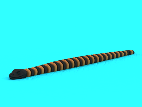 Гнучка сегментована 3D-модель для друку. Іграшка-змійка 3D Принт Модель