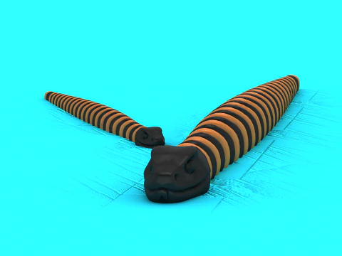 Articulated Snake Toy Flexible Segmented 3D Printable Model 3D Print Model