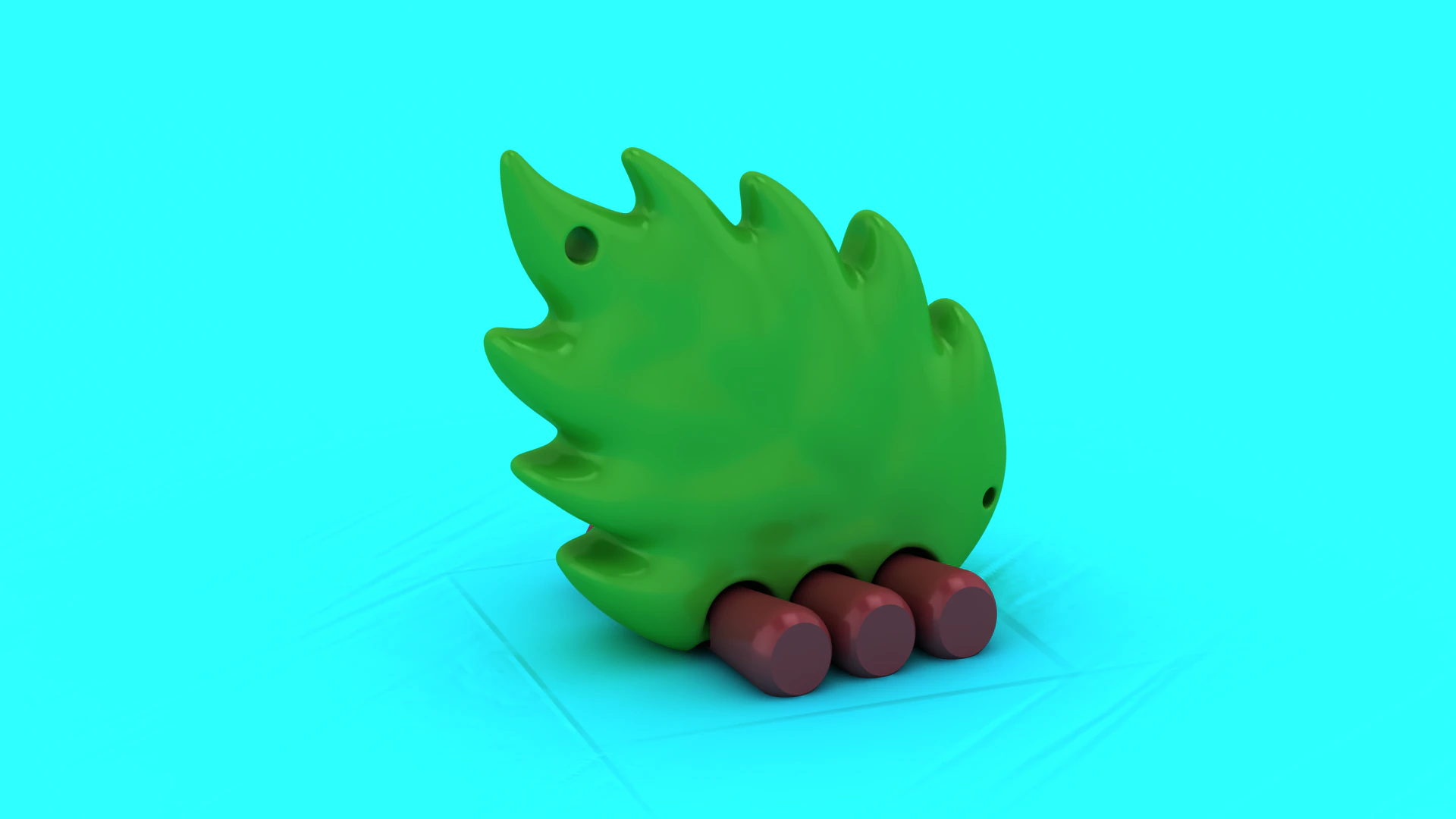 Cute Leaf Creature Toy Cartoon Nature Character 3D Printable Model 3D Print Model .c4d .max .obj .3ds .fbx .stl .blend 