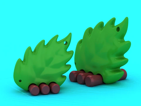 Cute Leaf Creature Toy Cartoon Nature Character 3D Printable Model 3D Print Model