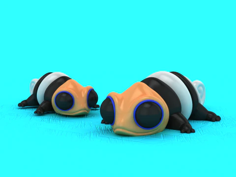 Cute Chameleon Toy Cartoon Reptile 3D Printable Figurine 3D Print Model