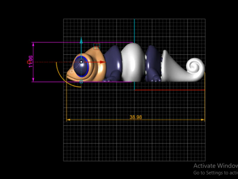 Cute Chameleon Toy Cartoon Reptile 3D Printable Figurine 3D Print Model