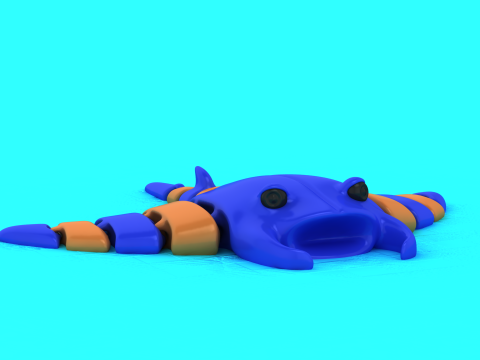 Шарнірна іграшка Blue Salamander Мила гнучка істота для 3D-друку 3D Принт Модель