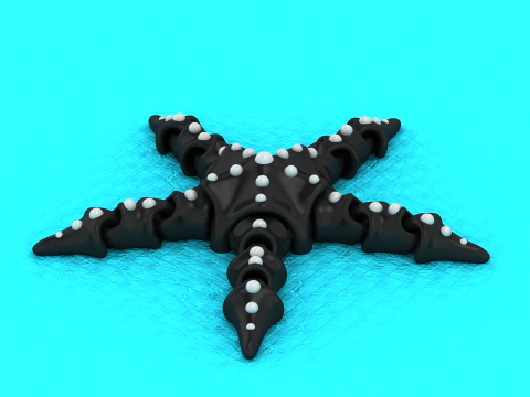 Шарнирно-сочлененная игрушка-морская звезда Симпатичная механическая морская звезда 3D-модель для печати 3D Принт Модель