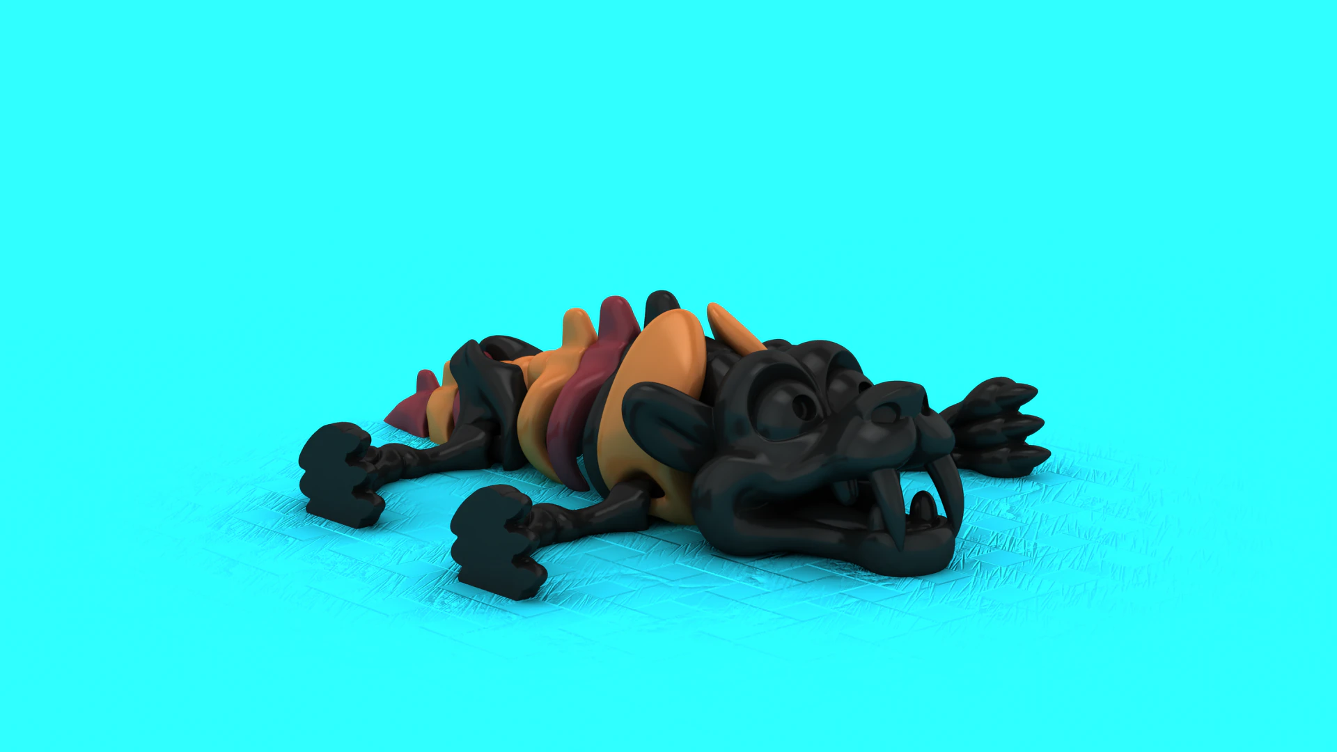 Sleepy Monster Creature Toy Cute Fantasy Character 3D Mode 3D Print Model .c4d .max .obj .3ds .fbx .stl .blend