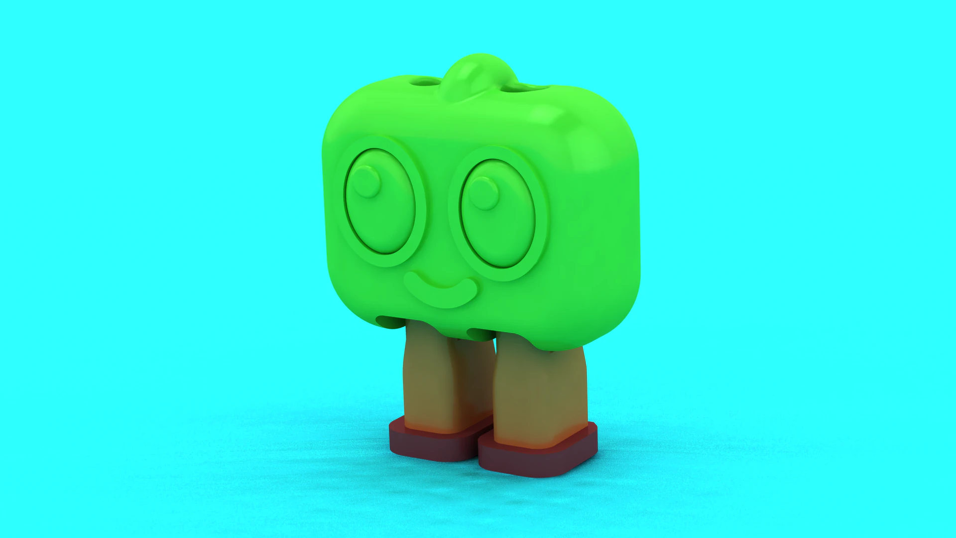 Cute Apple Tree Character Toy Stylized Cartoon 3D Print Model .c4d .max .obj .3ds .fbx .stl .blend 