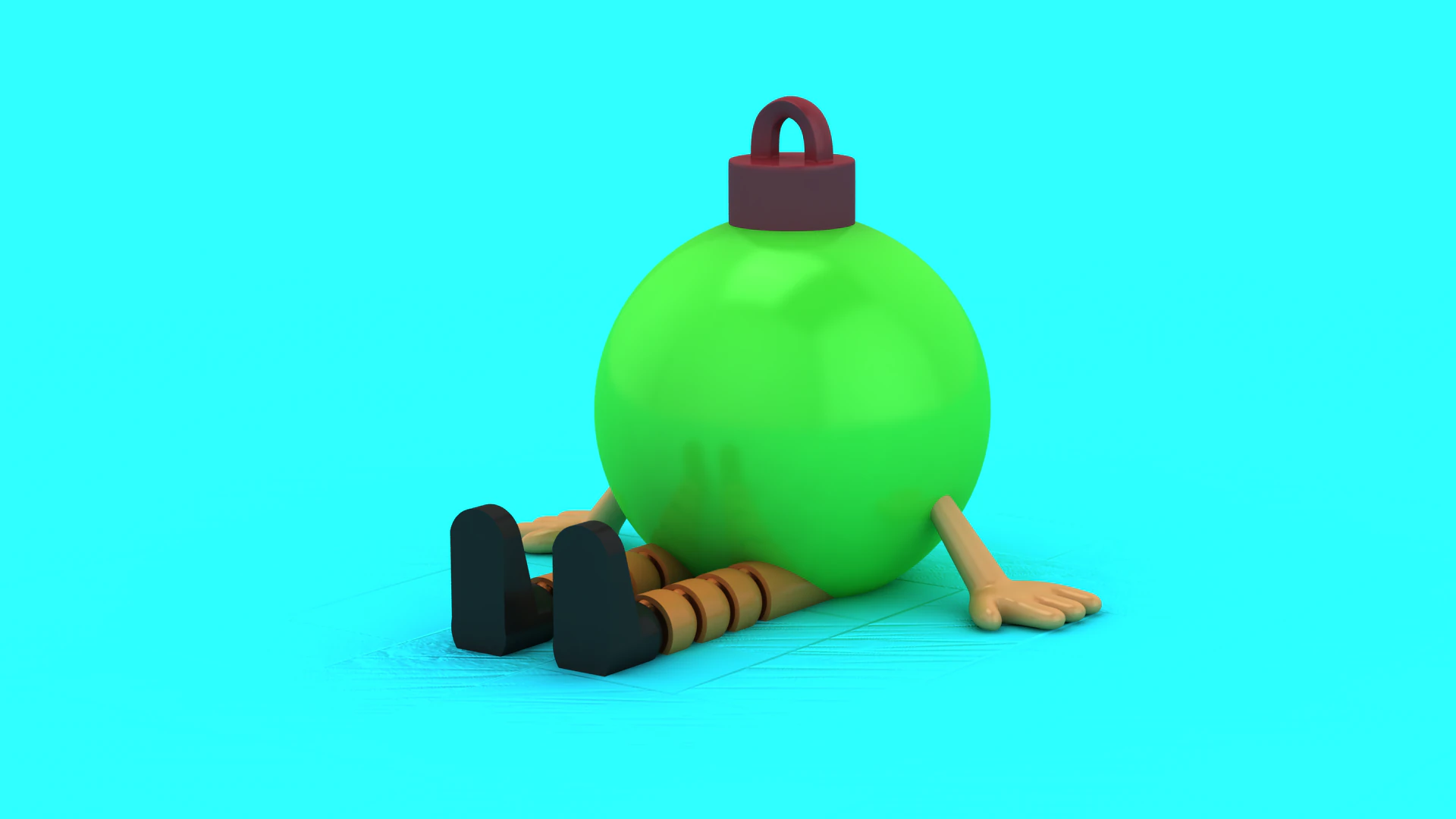Cute Christmas Ornament Character Sitting Bauble Toy 3D Print Model .c4d .max .obj .3ds .fbx .stl .blend 