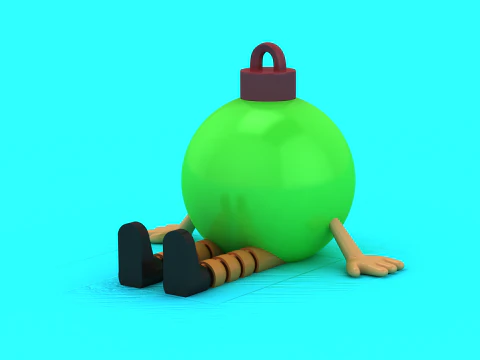 귀여운 크리스마스 장식 캐릭터 앉아 값싼 물건 장난감 3D 프린트 모델