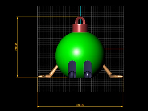 Cute Christmas Ornament Character Sitting Bauble Toy 3D Print Model