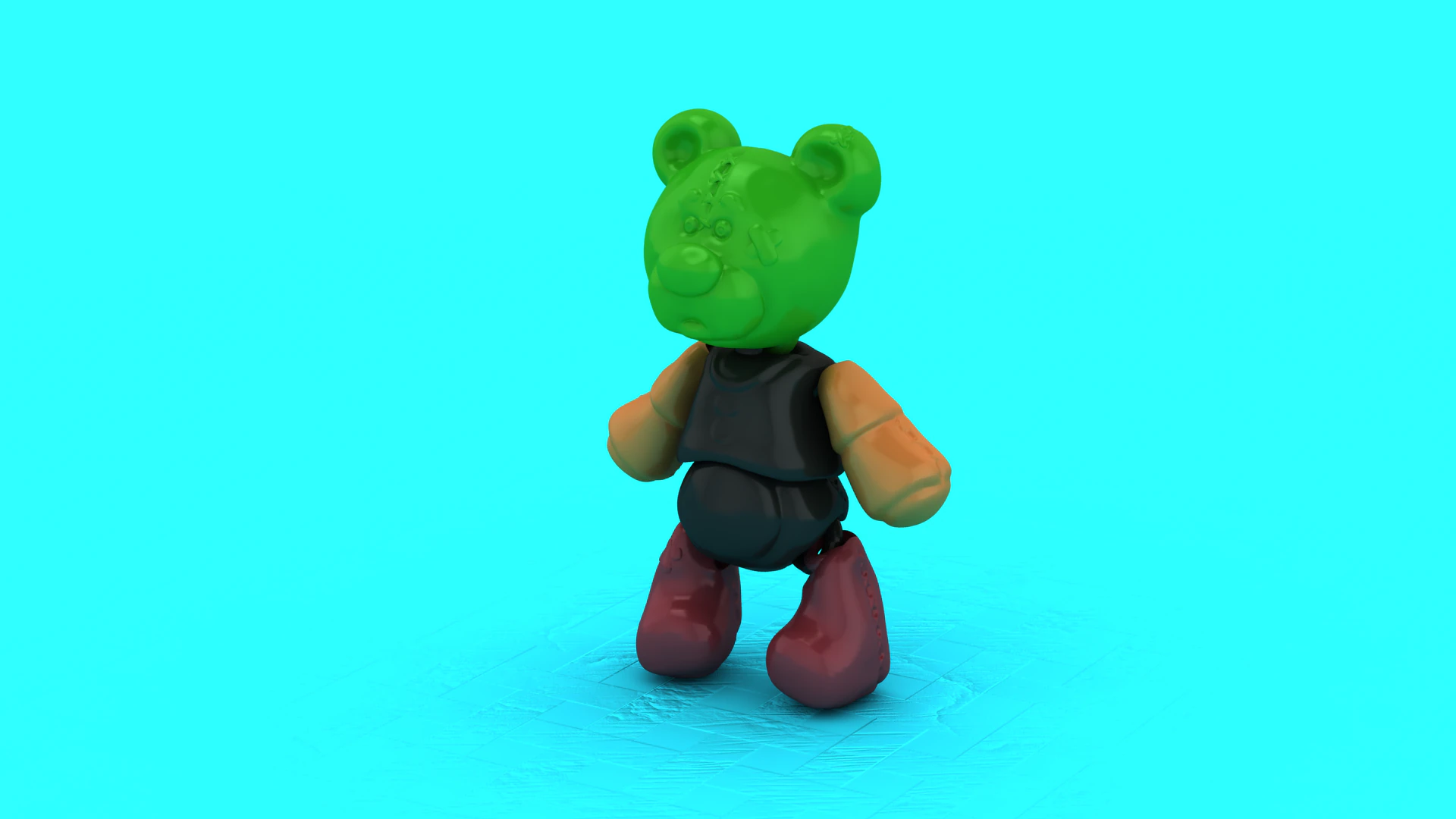 Gummy Bear Duo Designer Toy Stylized Cute Collectible for 3D Printing 3D Print Model .c4d .max .obj .3ds .fbx .stl .blend